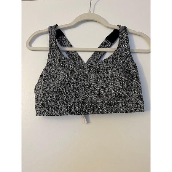 Lululemon Run On Bra Power Luxtreme Black White Sz 10 - Picture 3 of 7